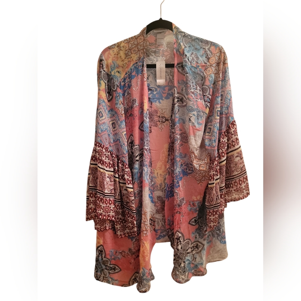 Catherines Multicolor Paisley Kimono Top